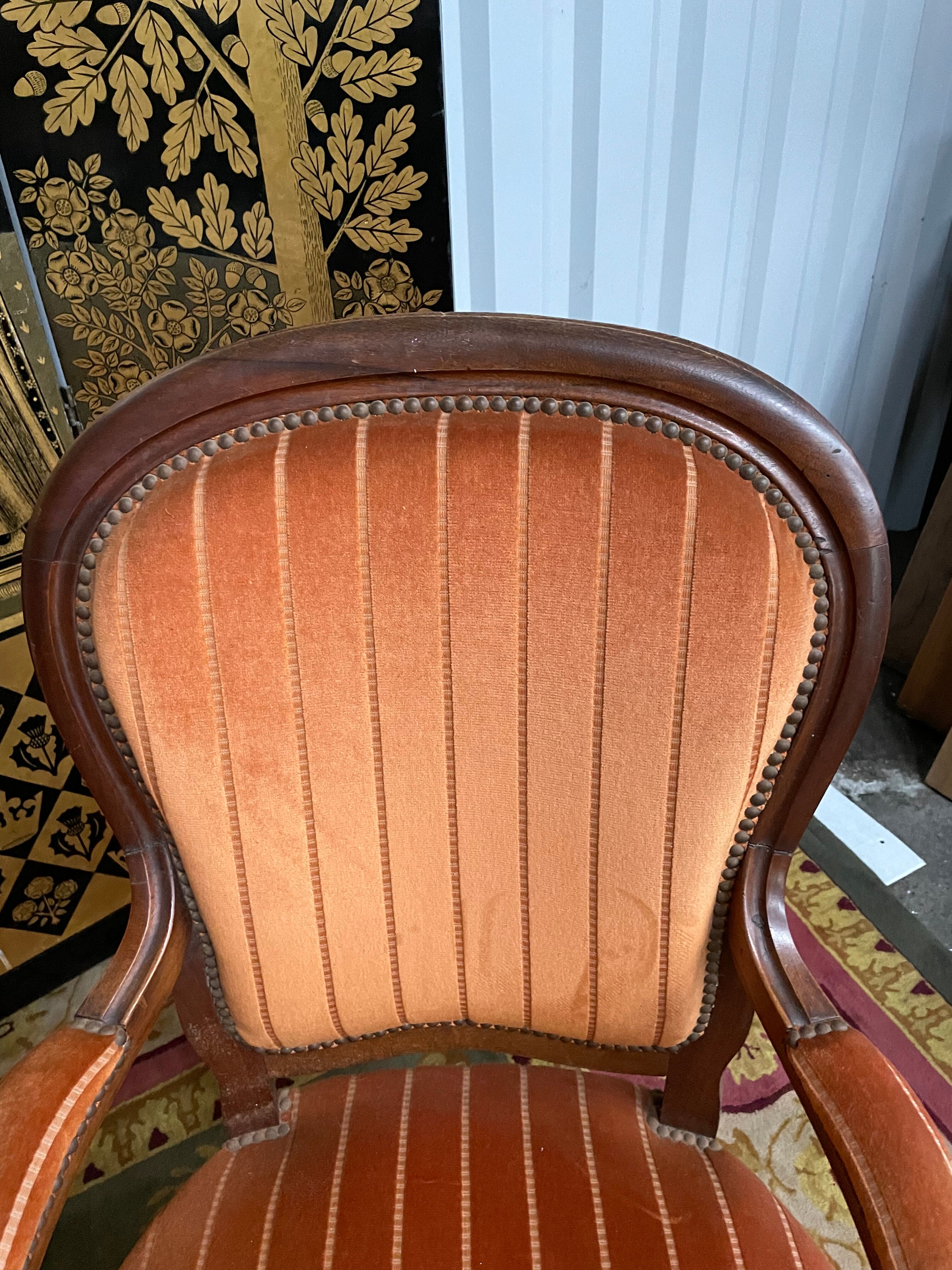 Salon complet Louis Philippe banquette et paire de fauteuils