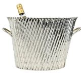 Vintage silver-plated bamboo wine bucket