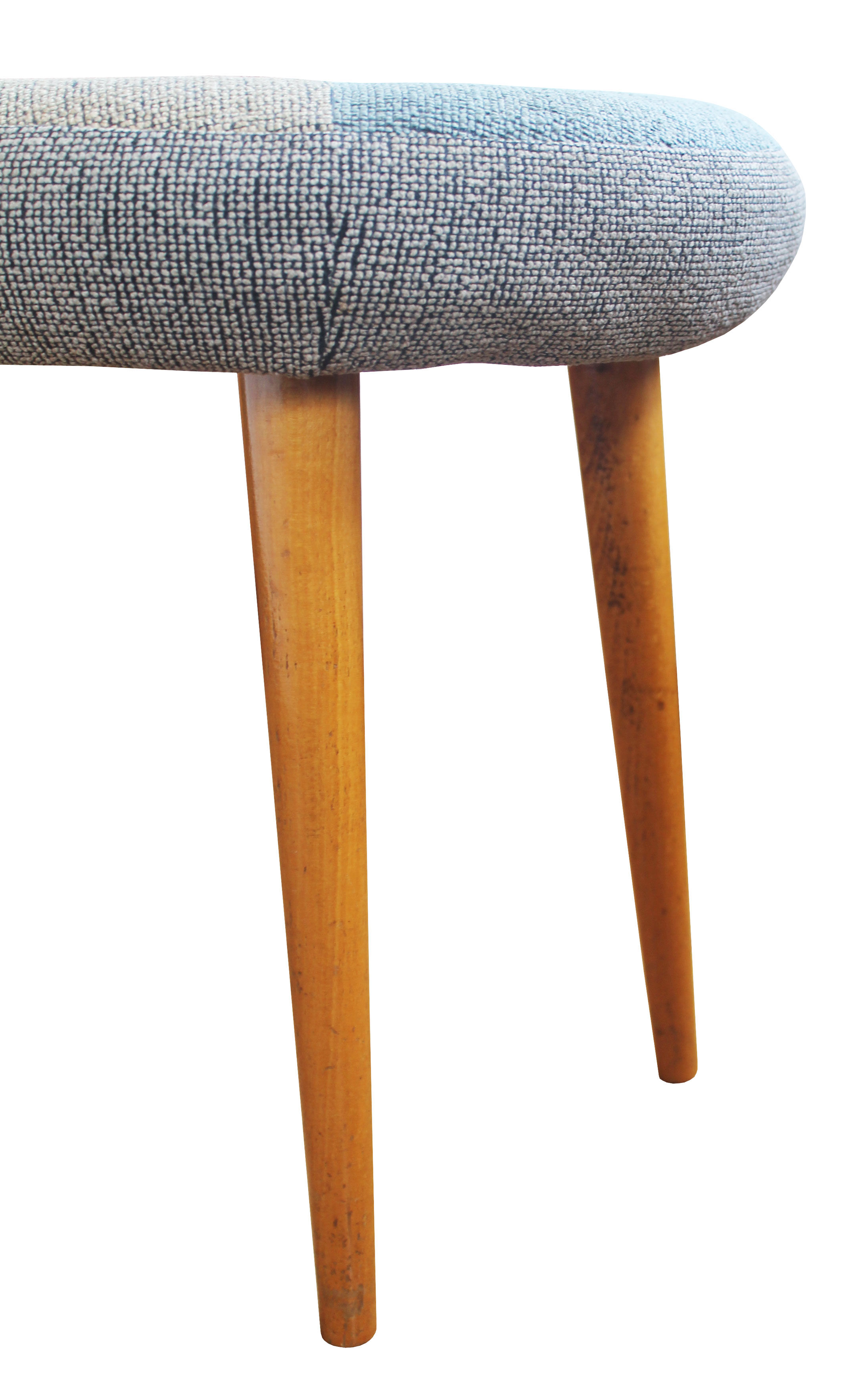 Mid century stool with original fabric