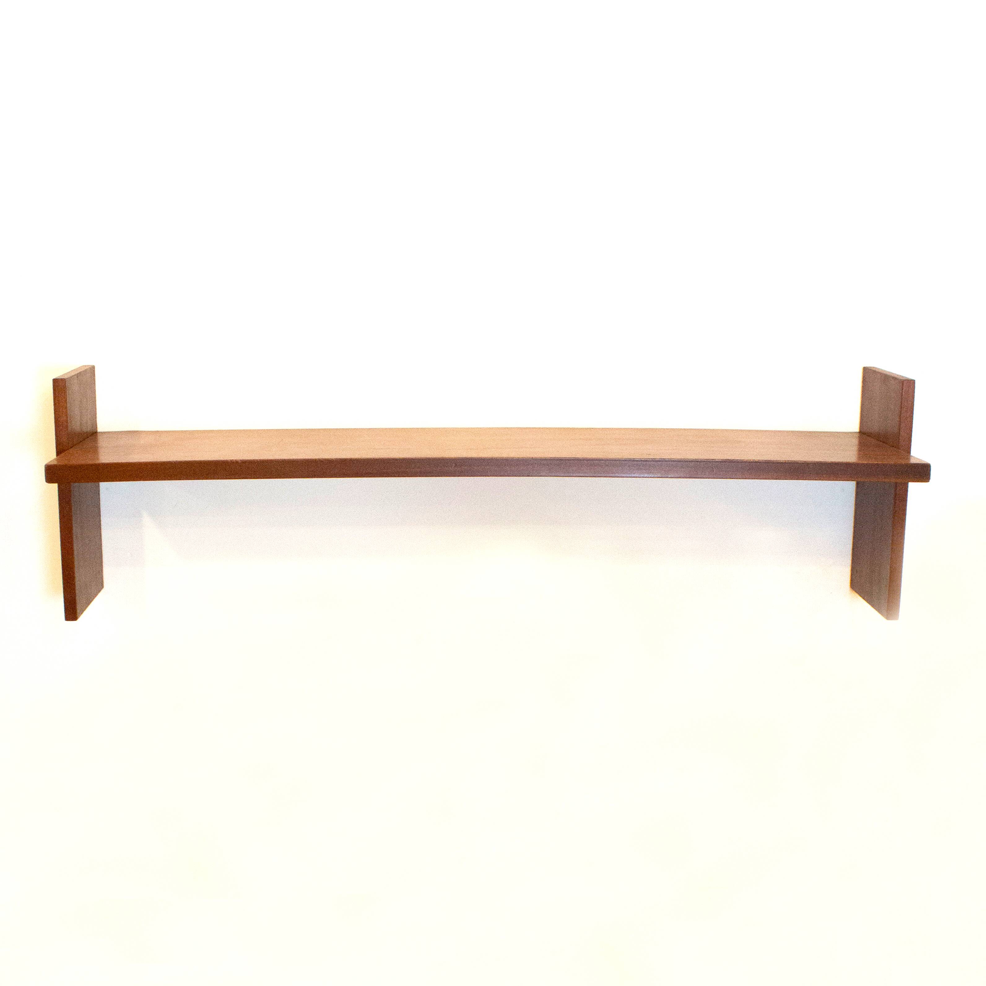 Mid Century Teak Wall Shelf, Spain, 1950s