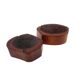 Organic modern set of 2 wood ashtrays, France 1970s