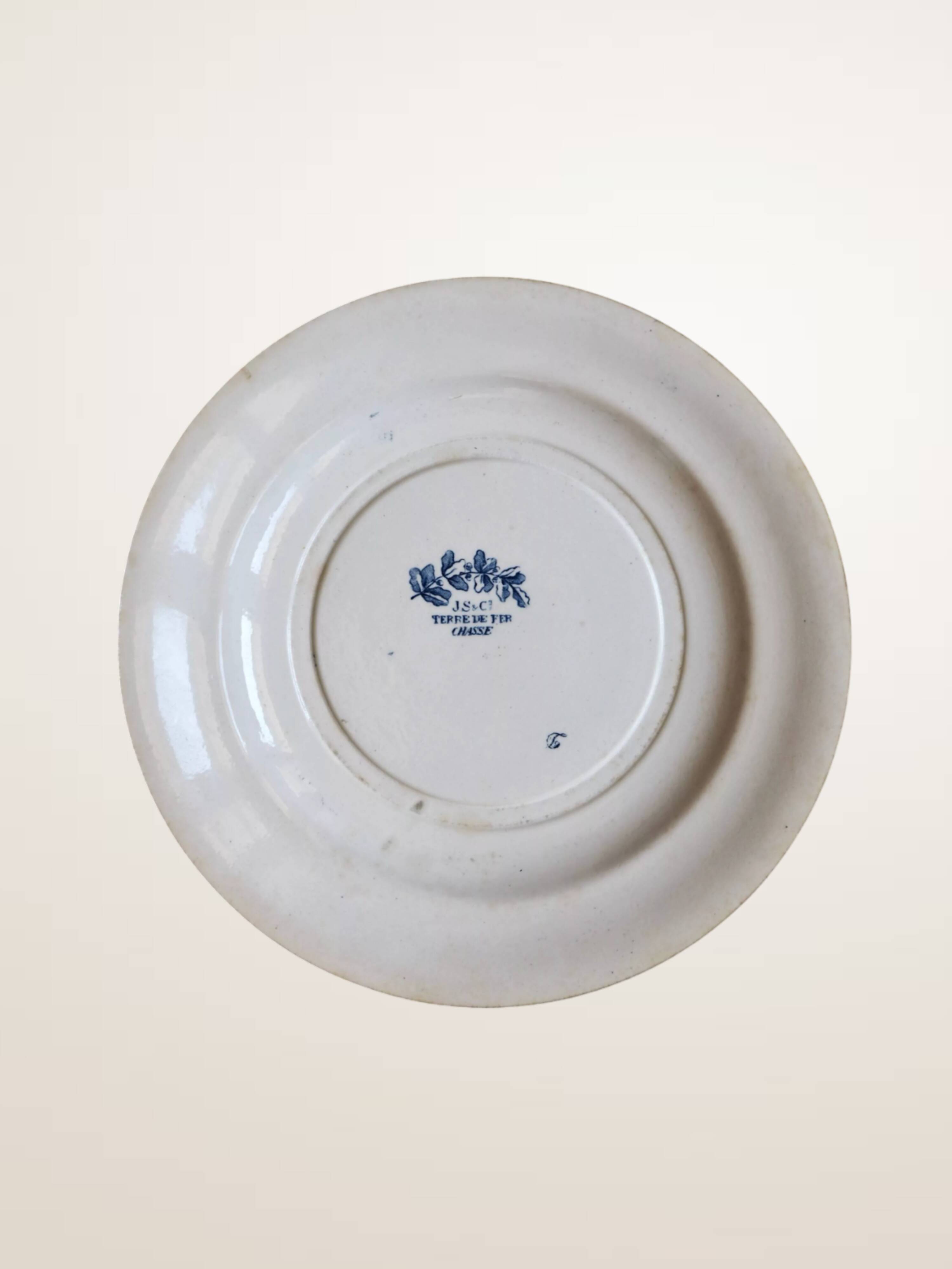 Pair of plates J.S. and Co. Terre de Fer "Hunt"