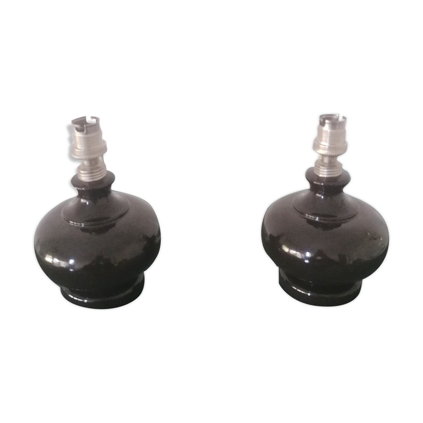 Pair of lamp feet of vintage glass - 1970