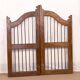 Old Burmese teak gate with openwork wrought iron panels