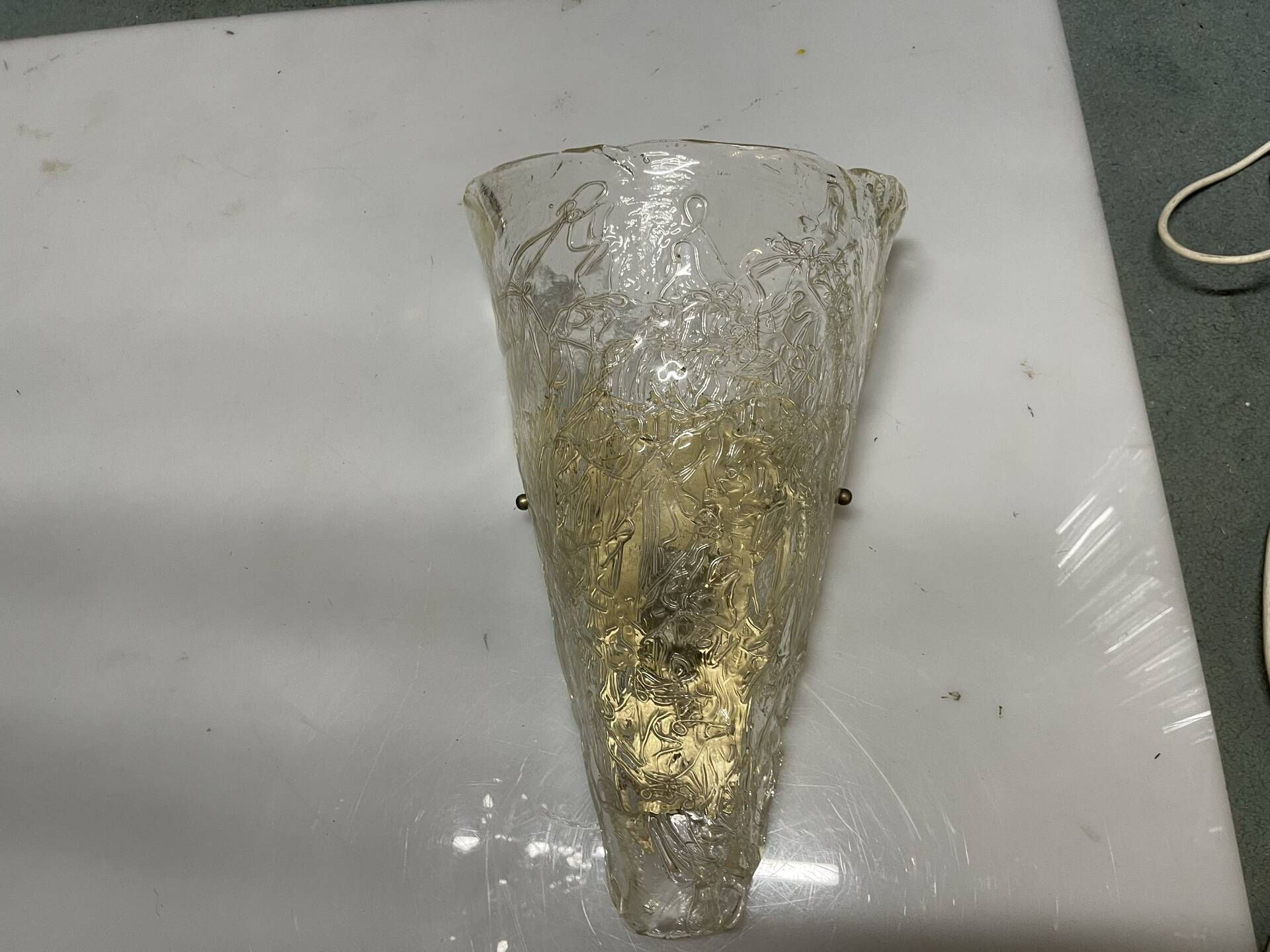 Large Single a Murano Glass Ice Sconce