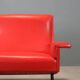 Vintage red faux leather sofa from the 1960s.