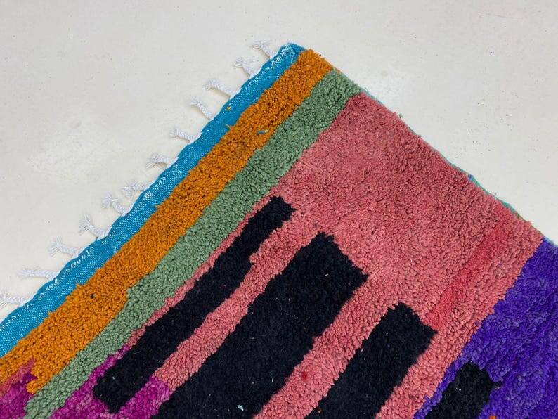 Handmade natural wool rug 250cm x 150cm