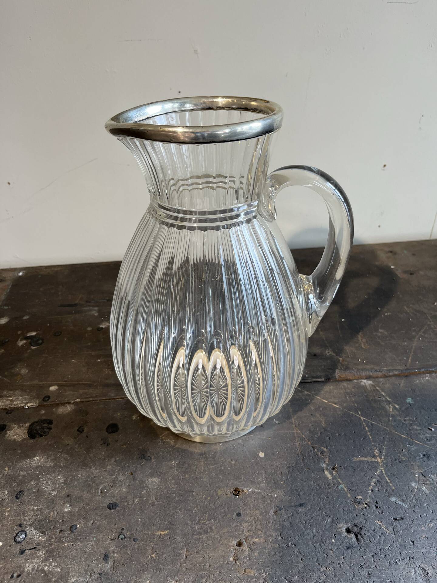 Pichet cristal argent massif 19 eme