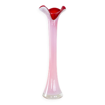 Pink vase, Murano glass, Italian design, 1970s, made in Italy