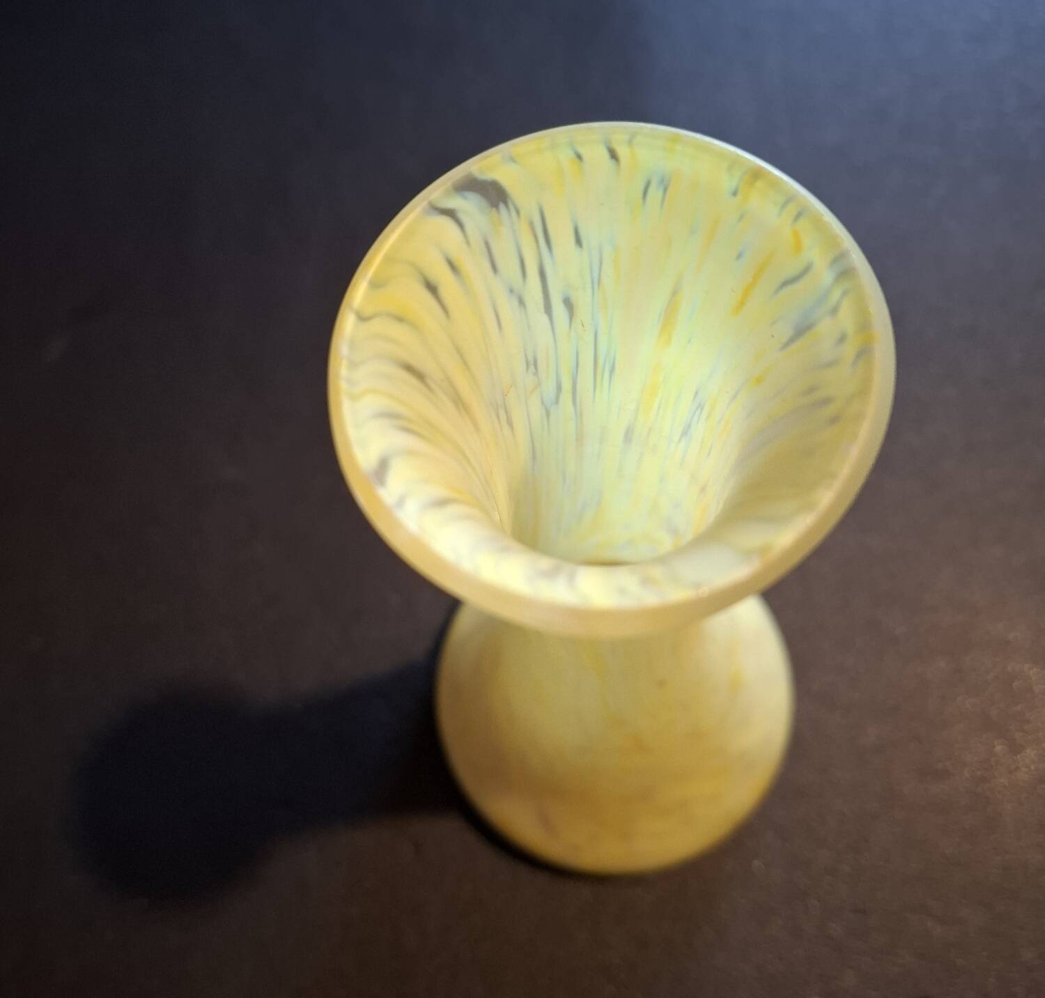 Yellow blown glass soliflore
