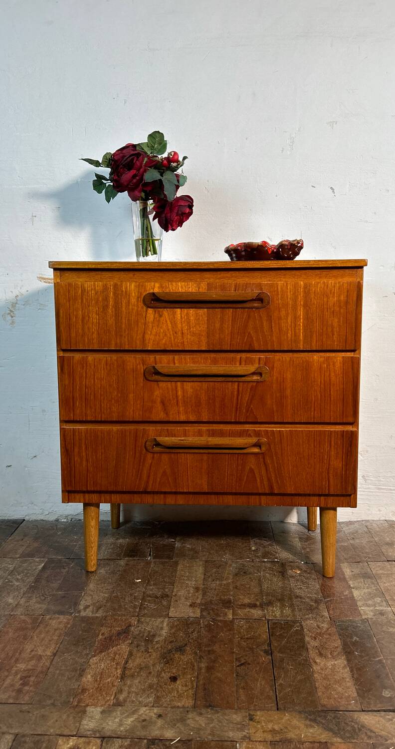 Mid century retro vintage teak chest of drawers 1960