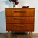 Mid century retro vintage teak chest of drawers 1960