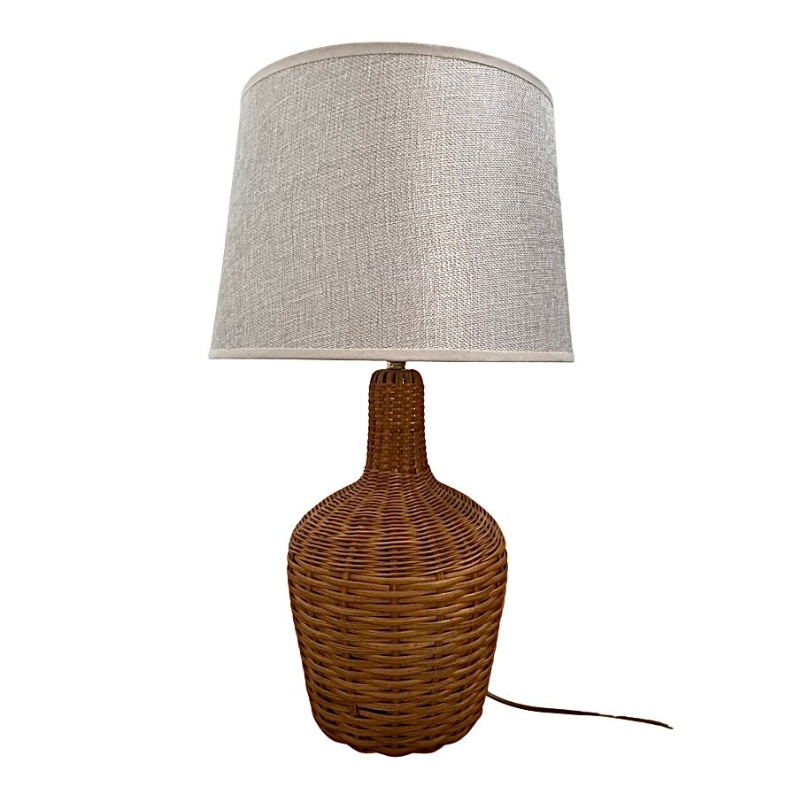 Lampe en rotin électrifiée à neuf