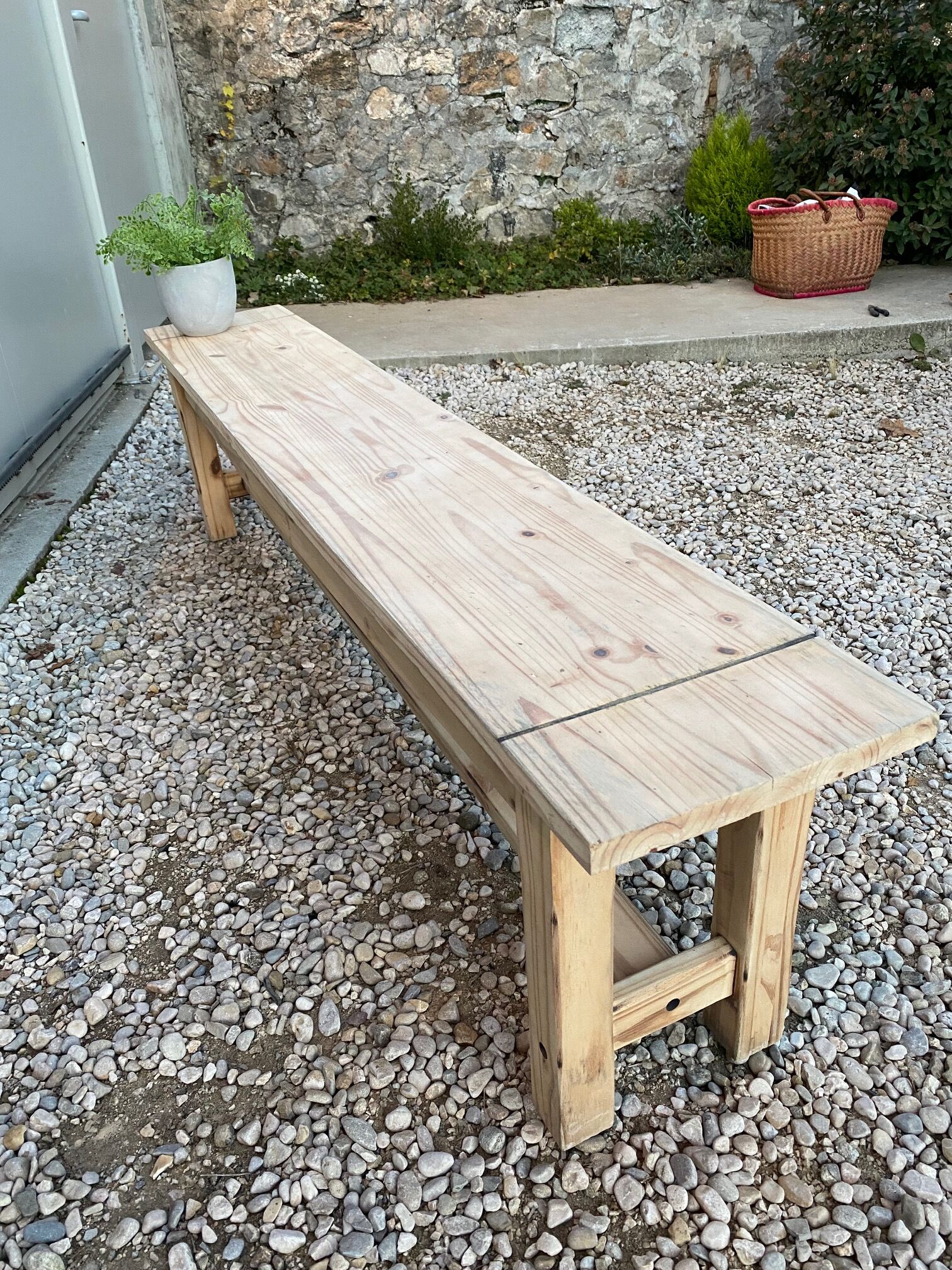 Sanded farm bench
