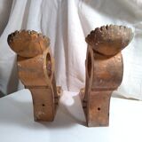 Pair of square door rod gilded wood 19th century