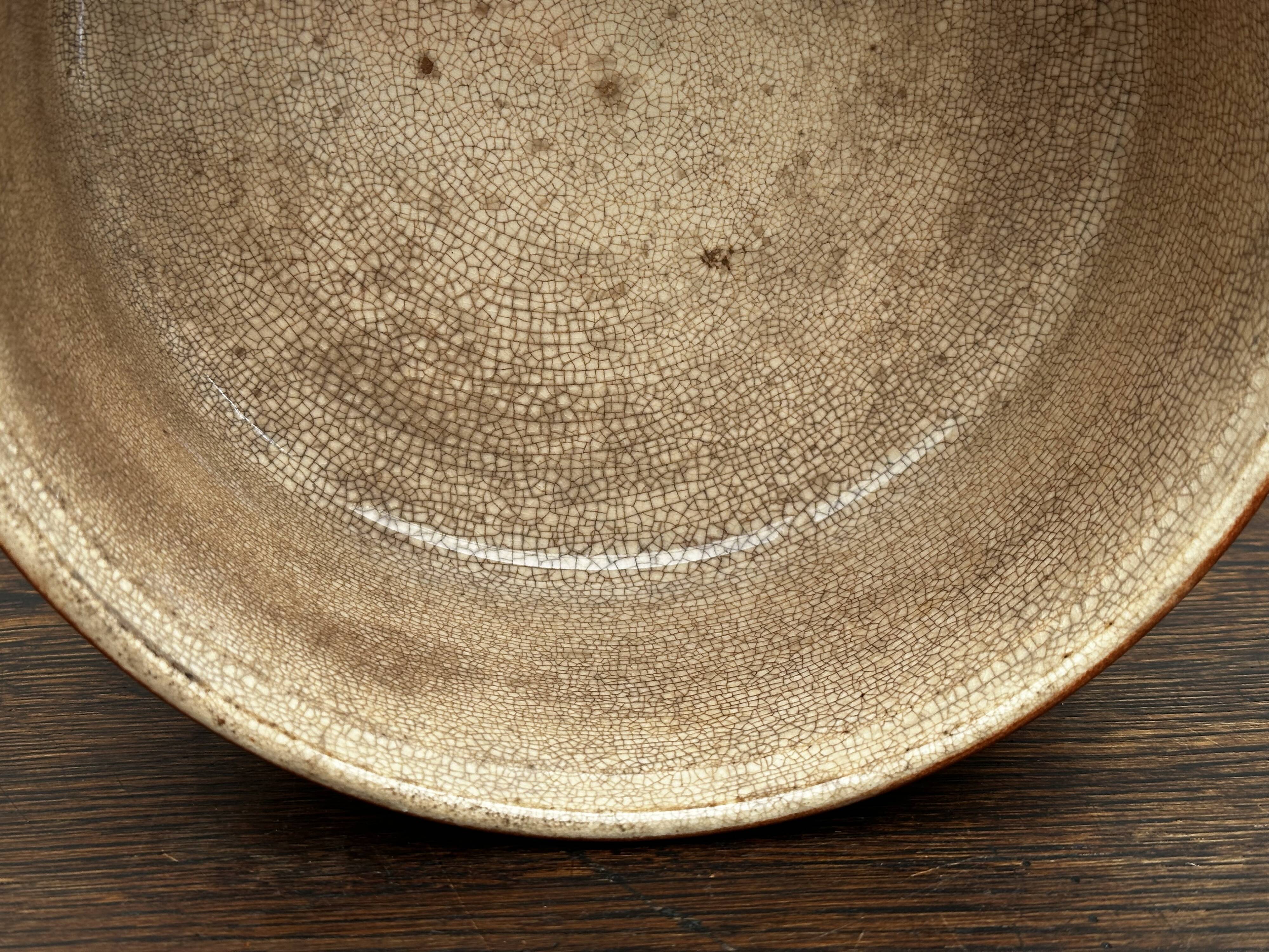 Flat Soufflé Mold in Stoneware, DUROFEU Brand, early 20th century