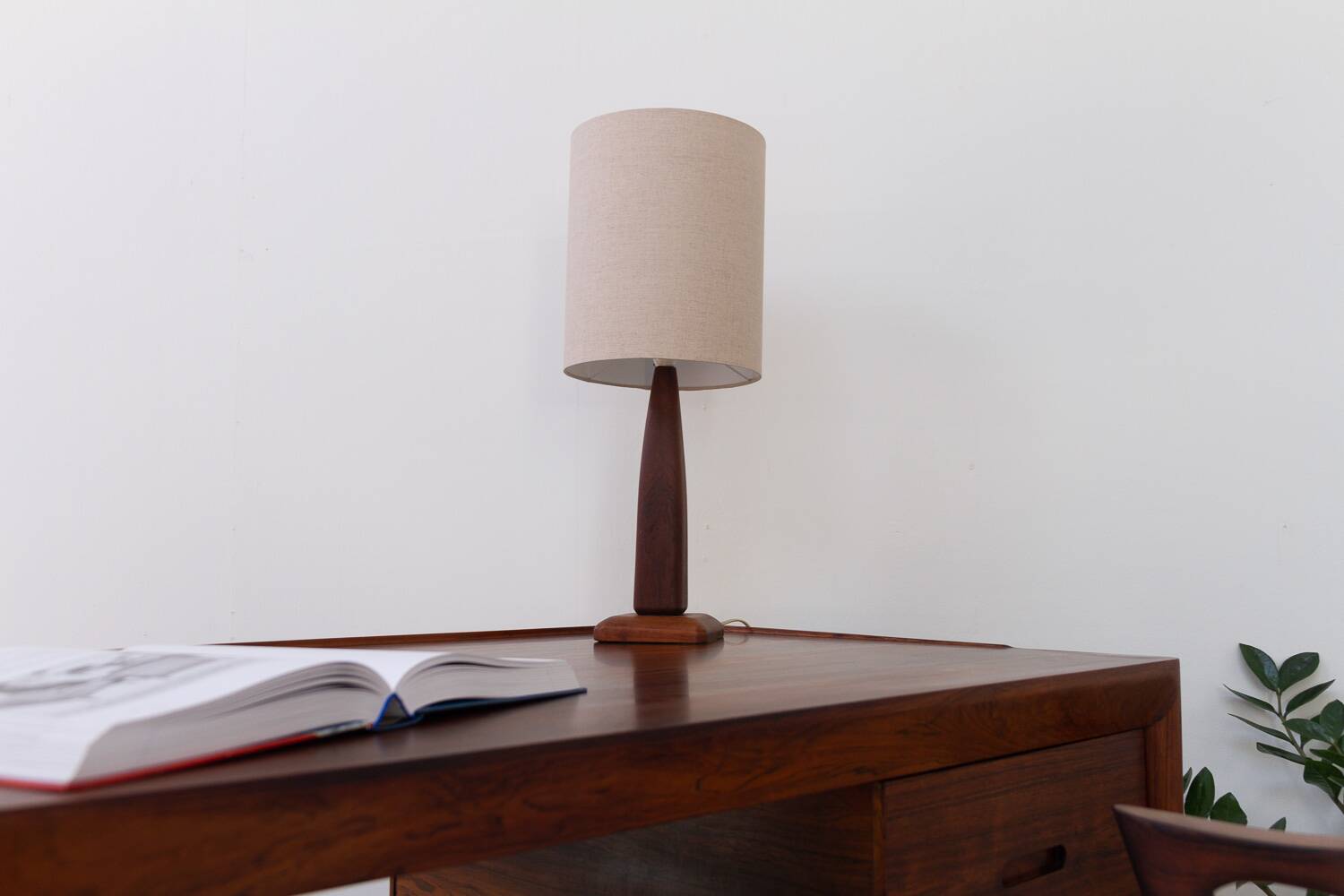 Vintage Danish Teak Table Lamp, 1960s