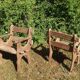 Pair of removable garden armchairs