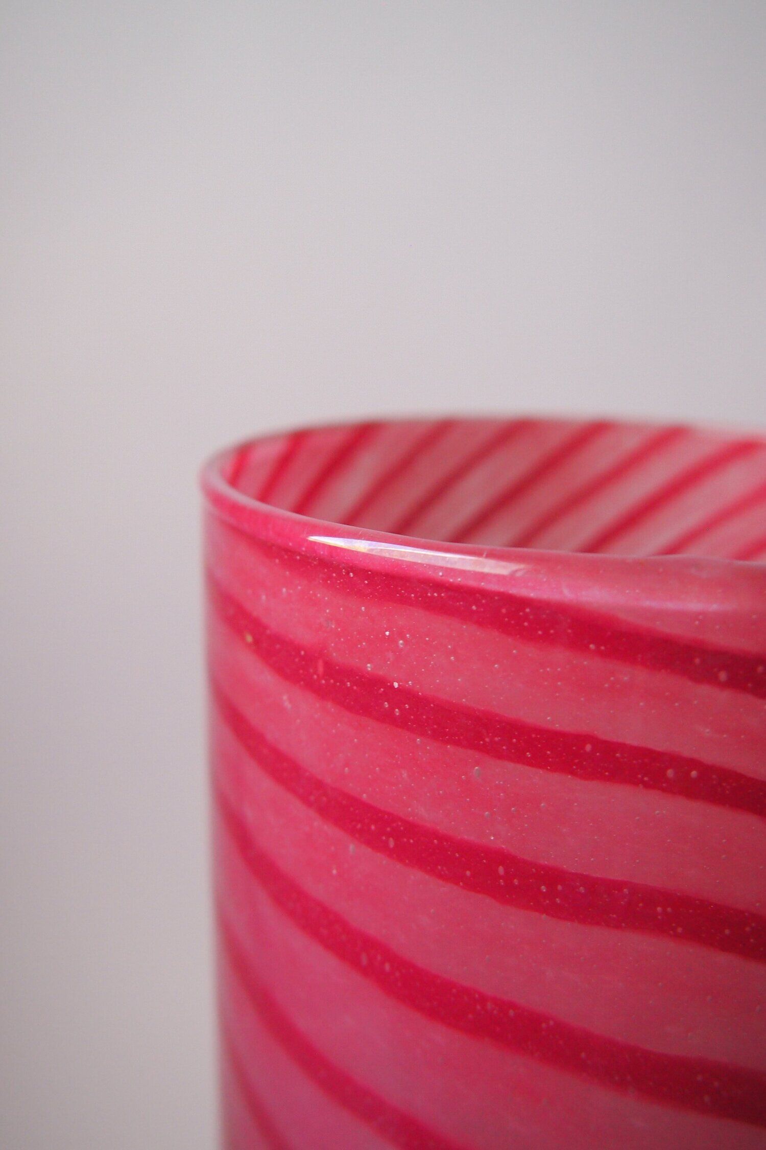 Spiral blown glass vase