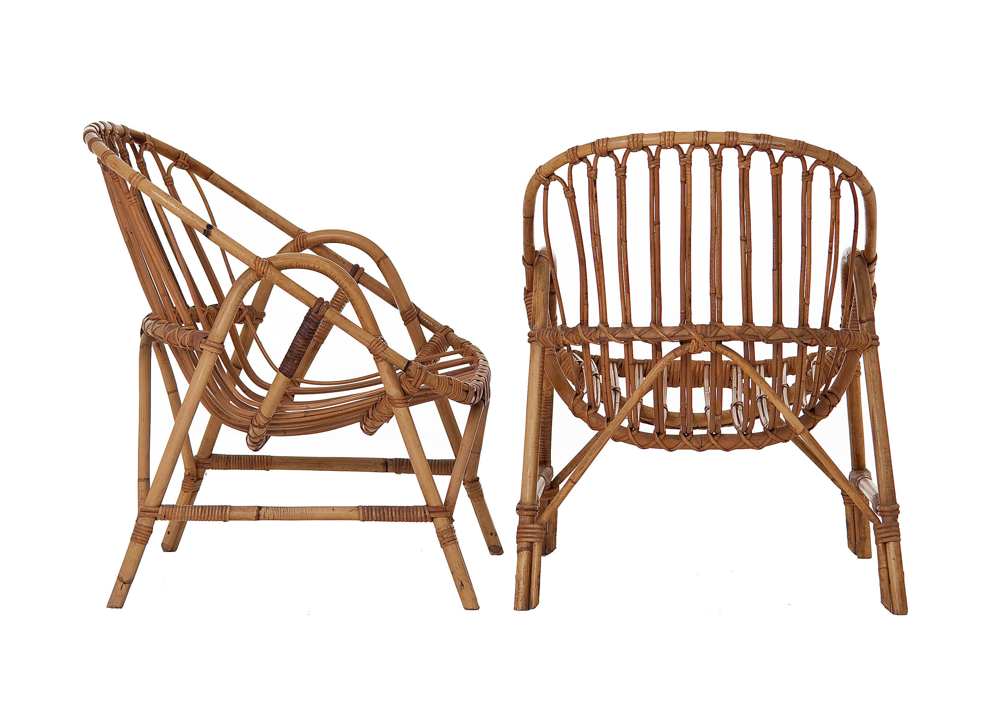 Vintage 60's rattan armchairs