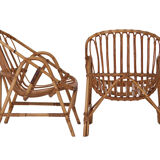 Vintage 60's rattan armchairs