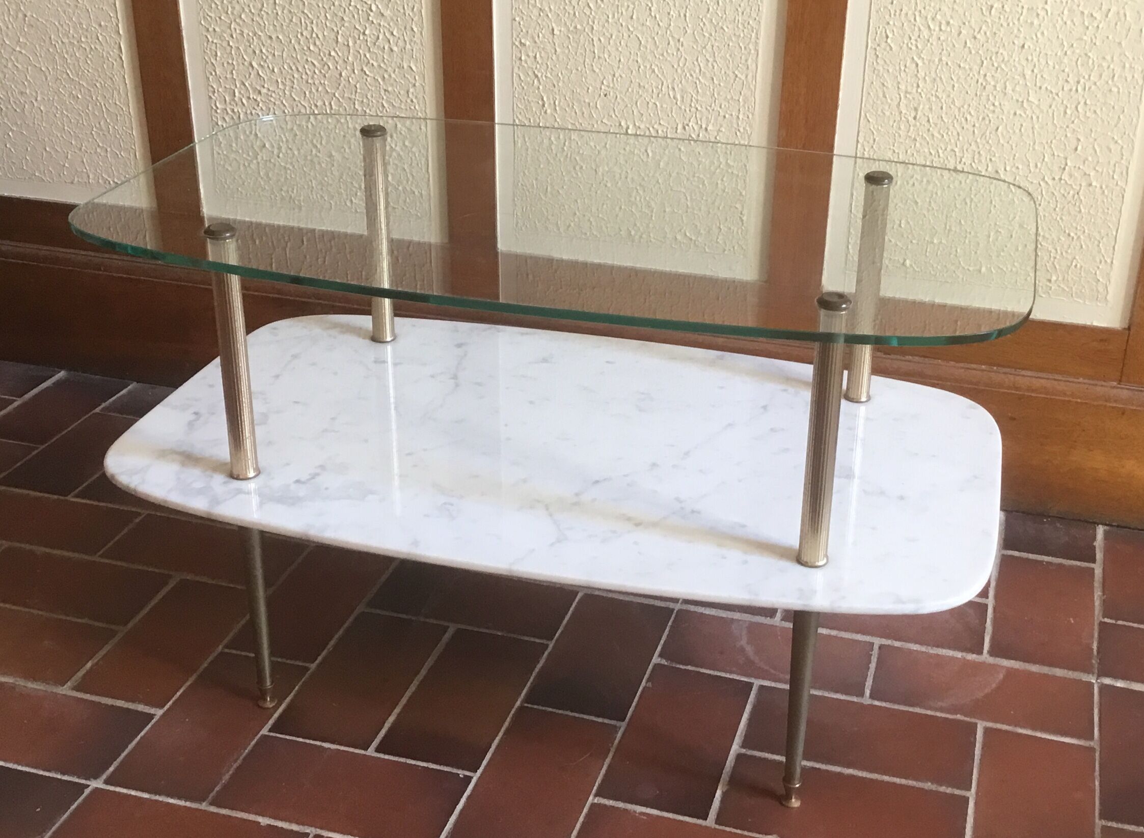 Table low double trap design 1950 vintage