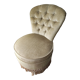 Green velvet toad armchair with vintage fringes