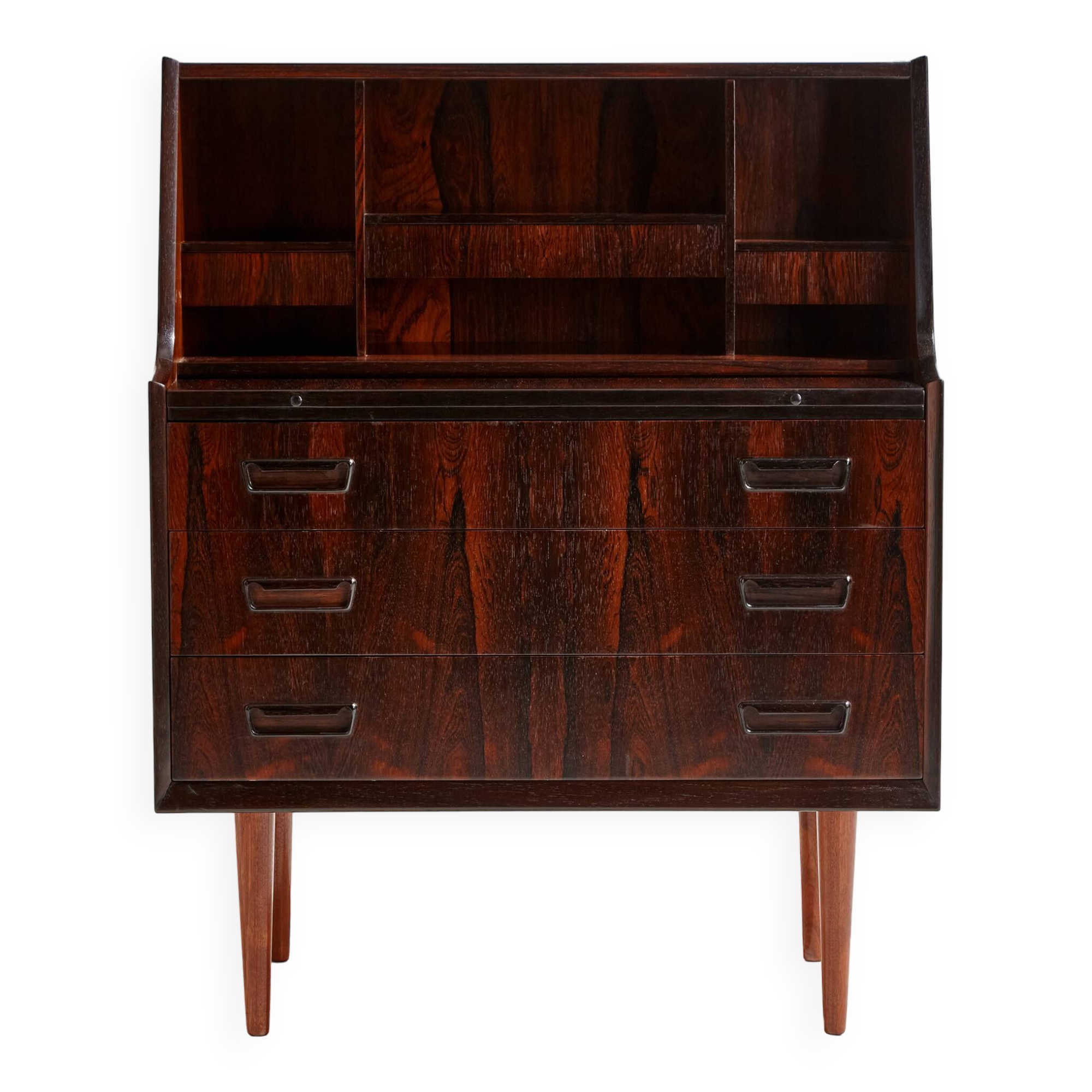 Bureau en palissandre restauré par arne wahl iversen pour vinde møbelfabrik
