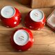 3 porcelain bowls Longchamp red pea white