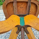 Vintage wood swivel office chair