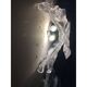 Lot of 2 Transparent and White “Fiamma” Murano Glass Wall Sconces