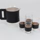 Carl Auböck Martini Set Black Leather Pitcher & Glasses, Austria, 1950s