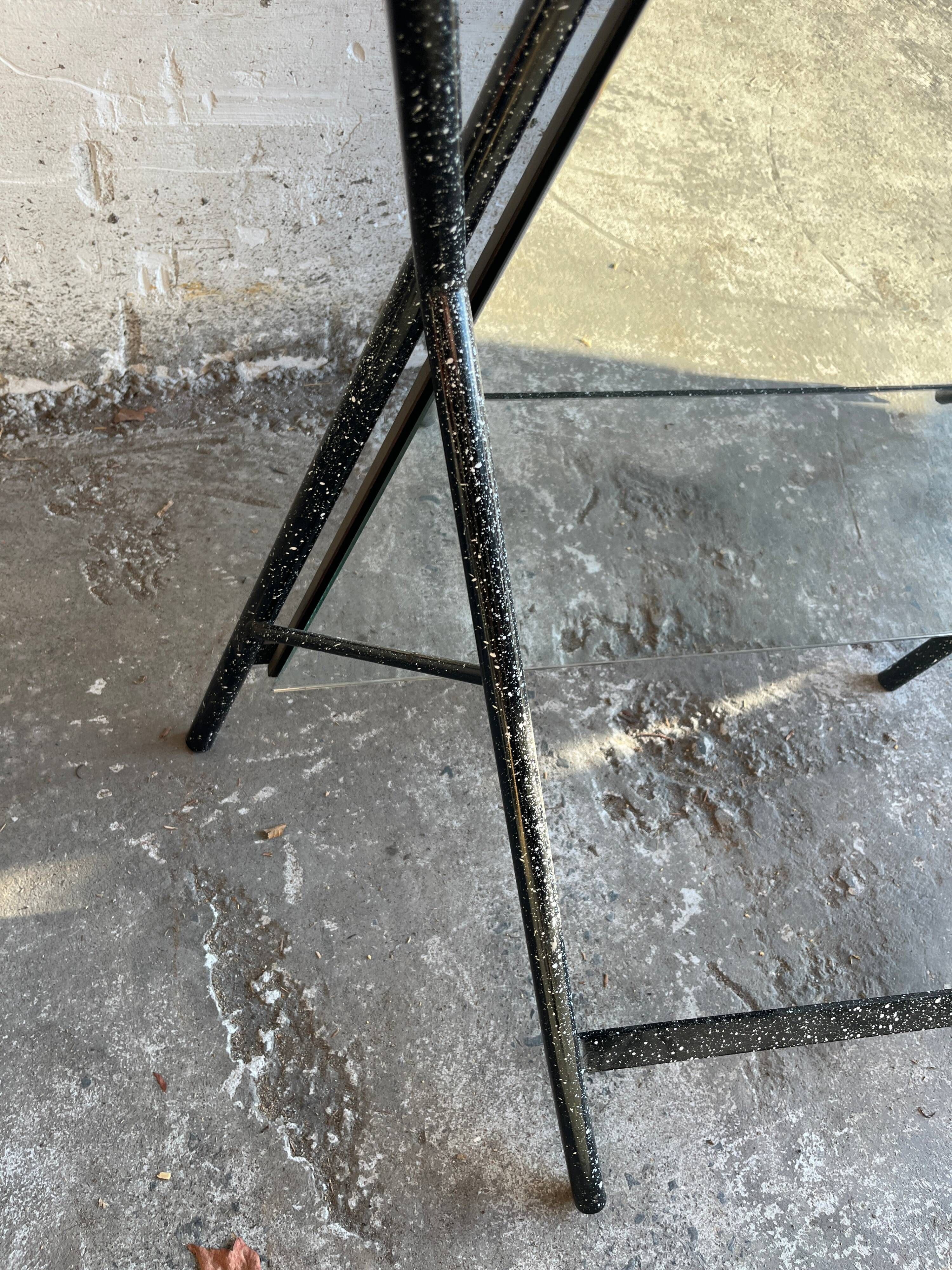 Coat rack with mirror in metal Memphis style (1980s)