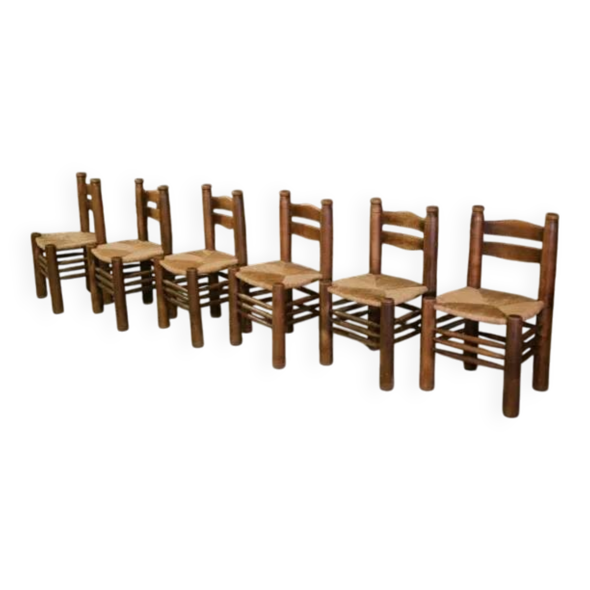 Ensemble de 6 chaises attribuées à Charles Dudouyt 1950’s