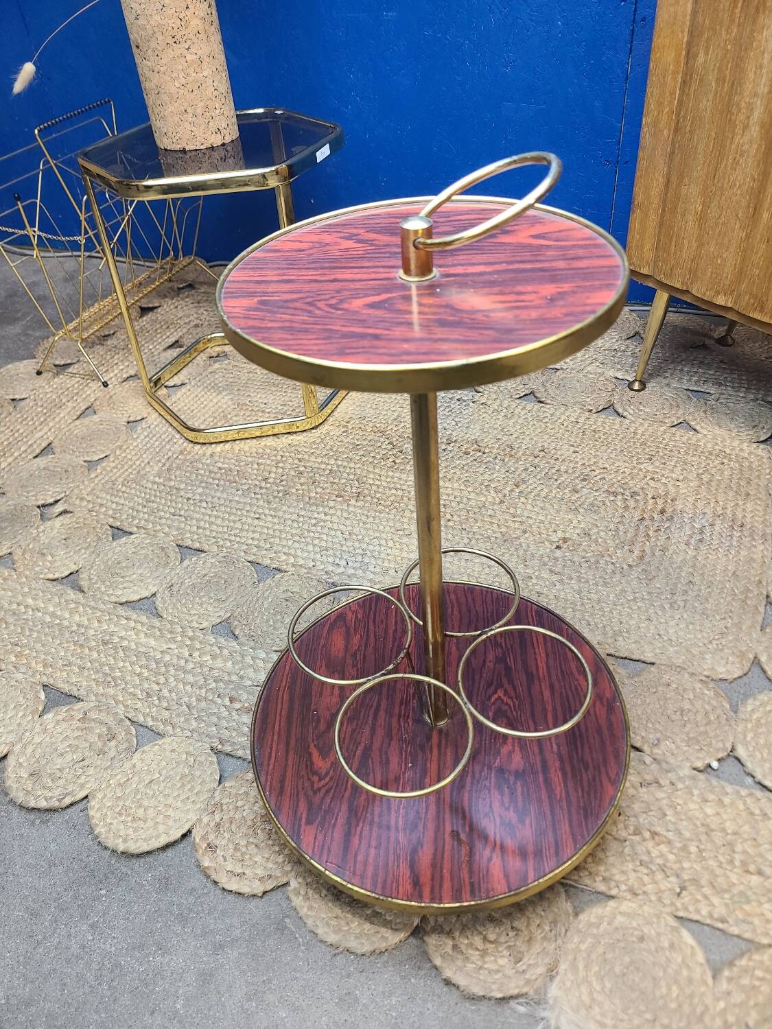 Vintage tripod bar table circa 1970