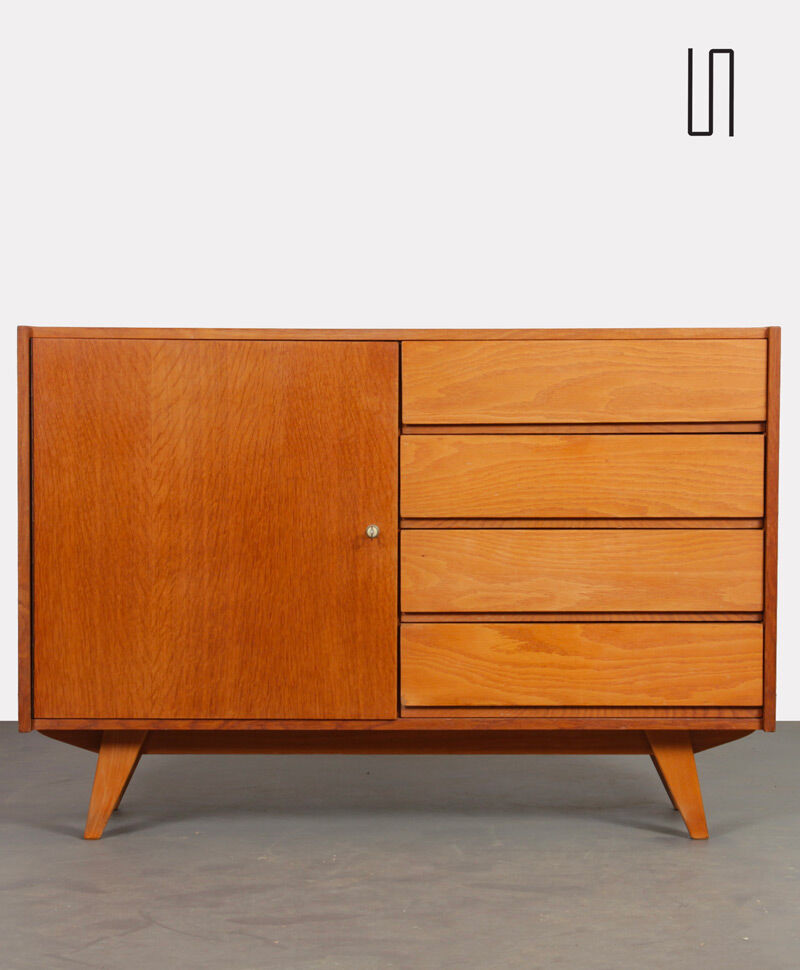 Vintage oak storage by Jiri Jiroutek, model U-458, 1960