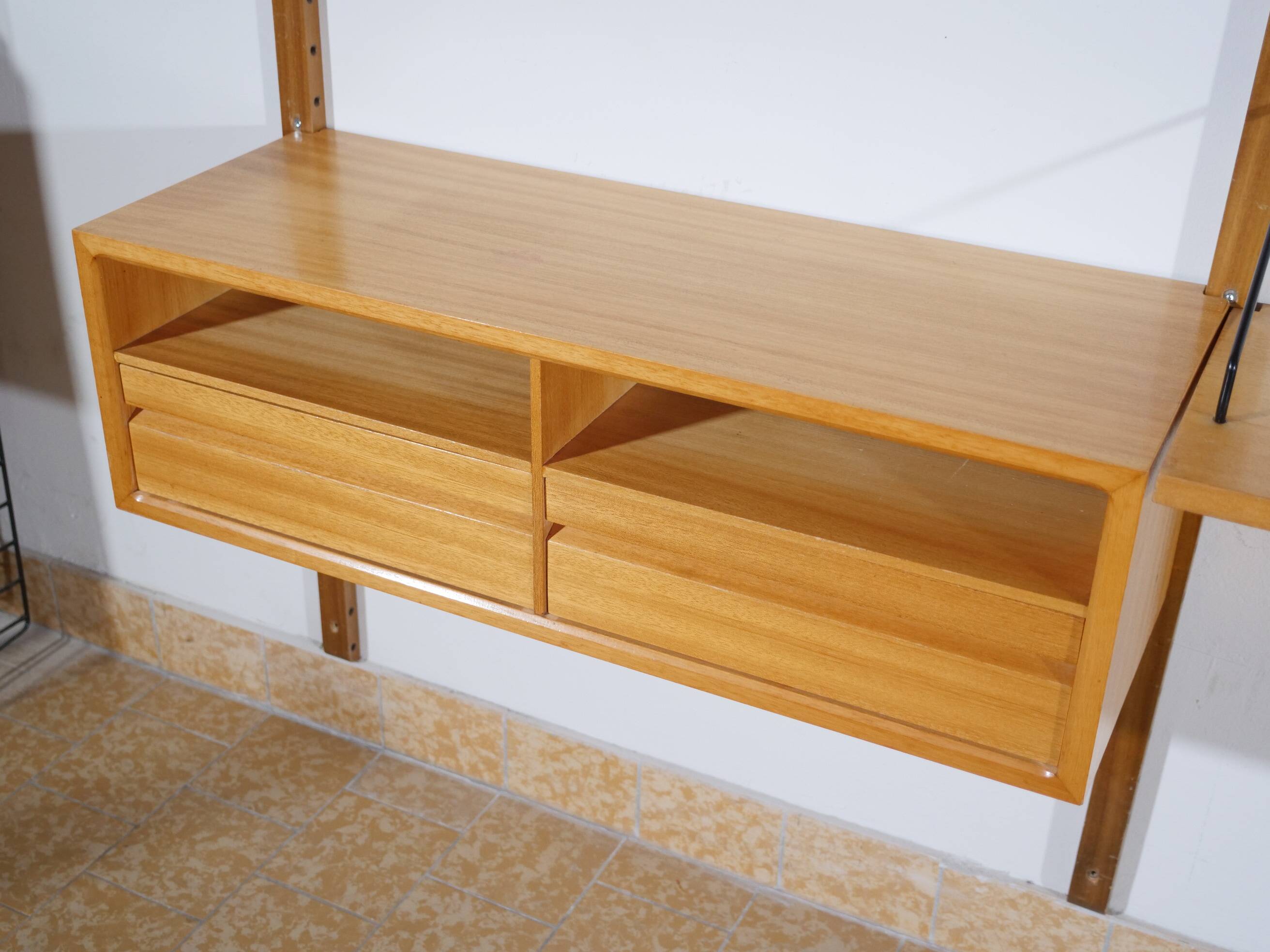 Poul cadovius modular shelving wall system royal, oak, danish design,1960s