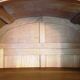 Art Deco wardrobe with elm magnifying glass dome and oak
