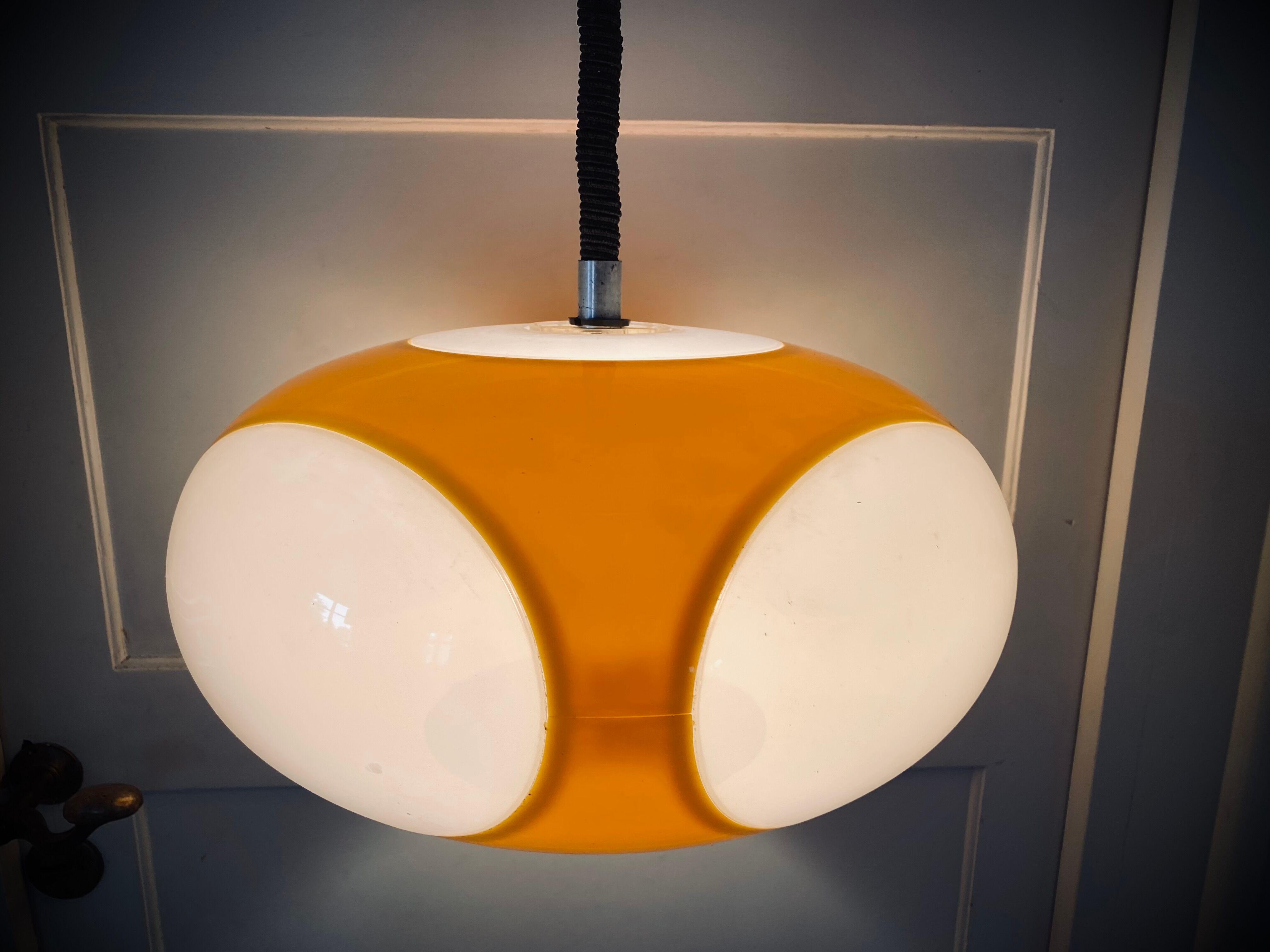 Vintage Yellow Plastic Ufo Ceiling Lamp by Luigi Colani for Massiv, Belgium, 1970s