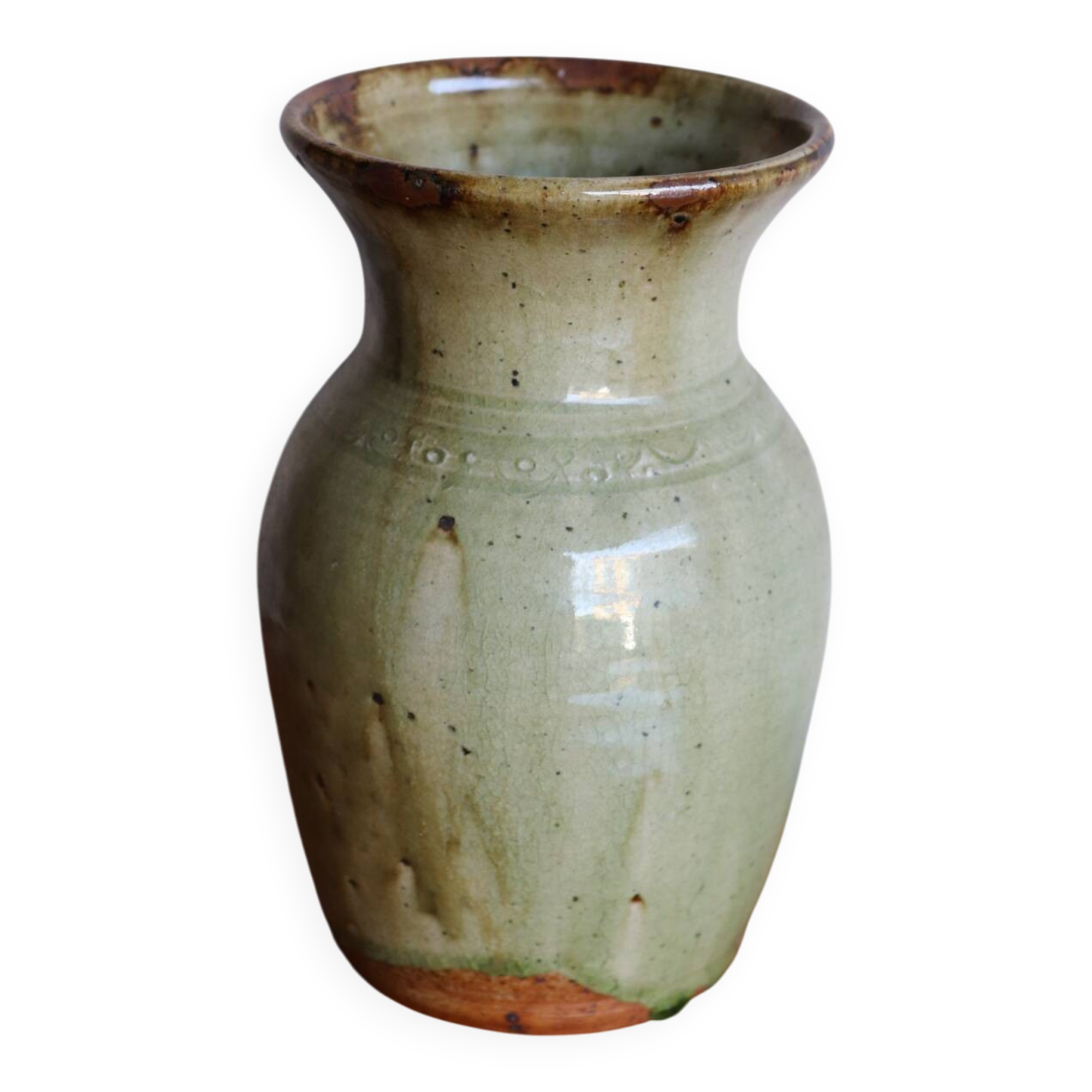 Glazed terracotta vase – signed Avonta