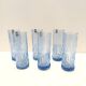 Set of Six Blue Crystal Handmade Drinking Glasses