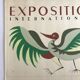 International art deco ornithological exhibition. Original poster painted in gouache.