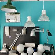Holophane prismatic glass pendant light