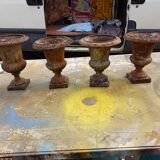 2 Pairs of Cast Iron Medici Vases 1900 Charleville-Méziéres