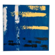 Abstract blue yellow table 40x40 cm acrylic painting signed