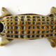 Crocodile ashtray with brass lid