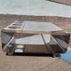 Table basse bar sur roulette desserte Inox 1970