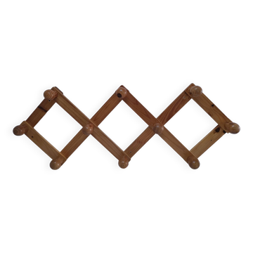 Portemanteau accordéon pin massif vintage