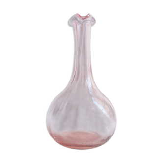 Vase soliflore rose en verre souflé
