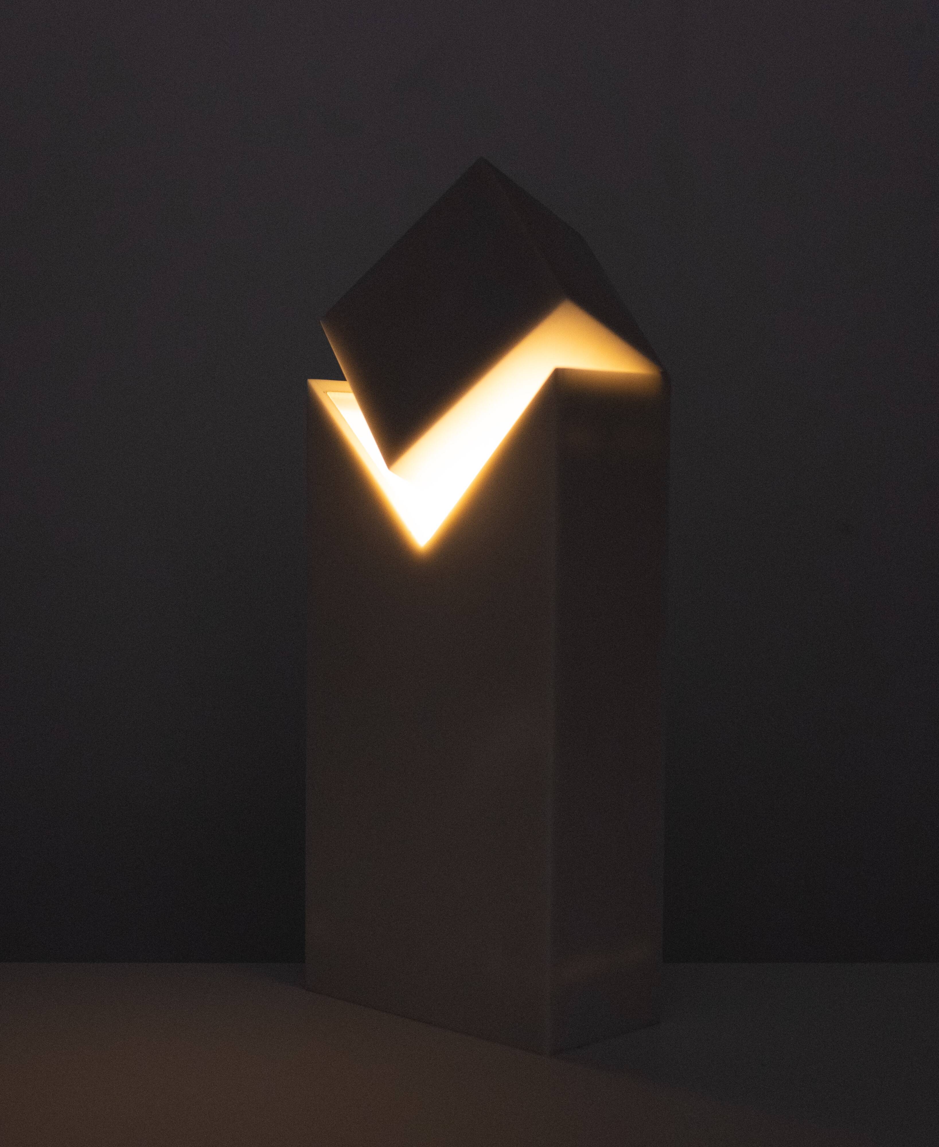 v.d.Made Modern Table Lamp, Hand-Crafted Synthetic, Netherlands, 1980s
